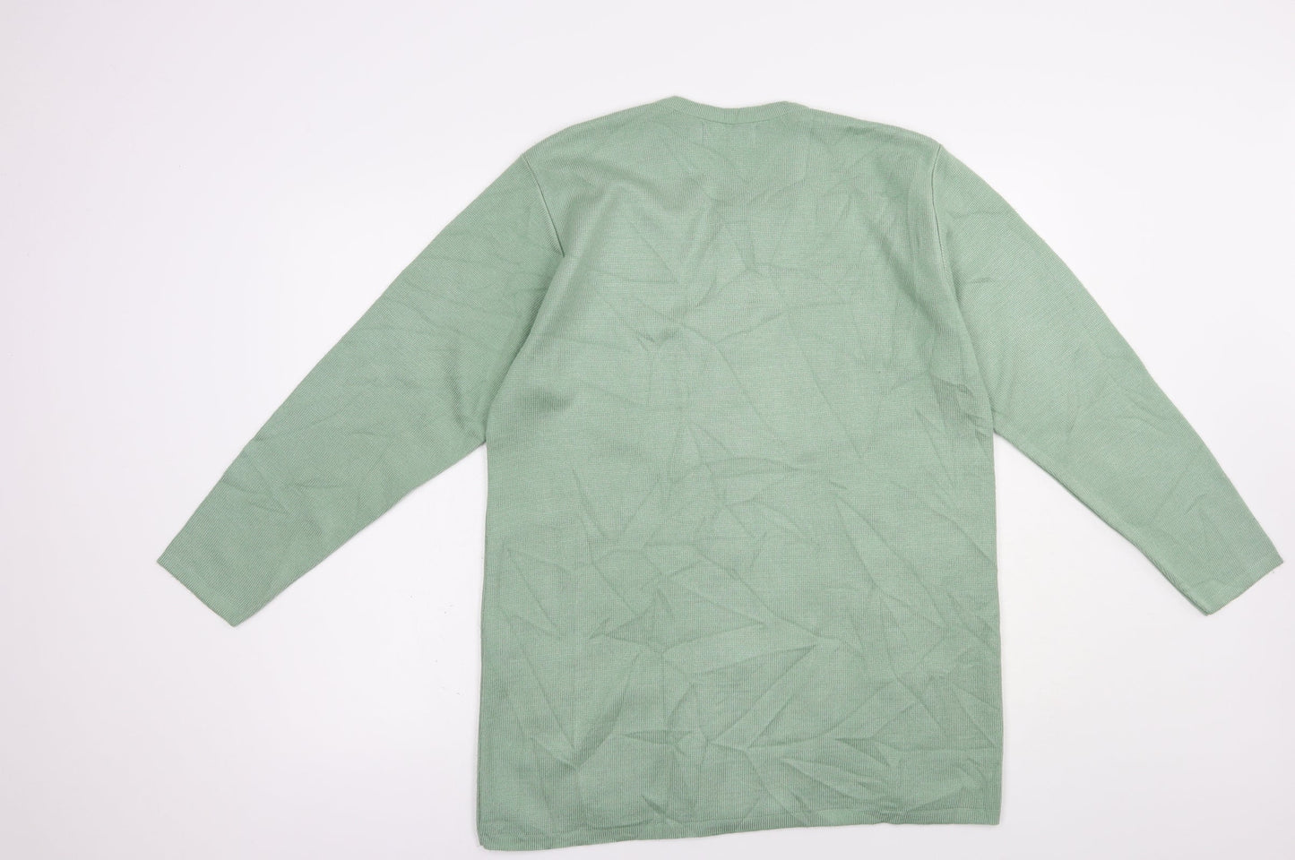 Paramour Womens Green Crew Neck  Acrylic Cardigan Jumper Size L