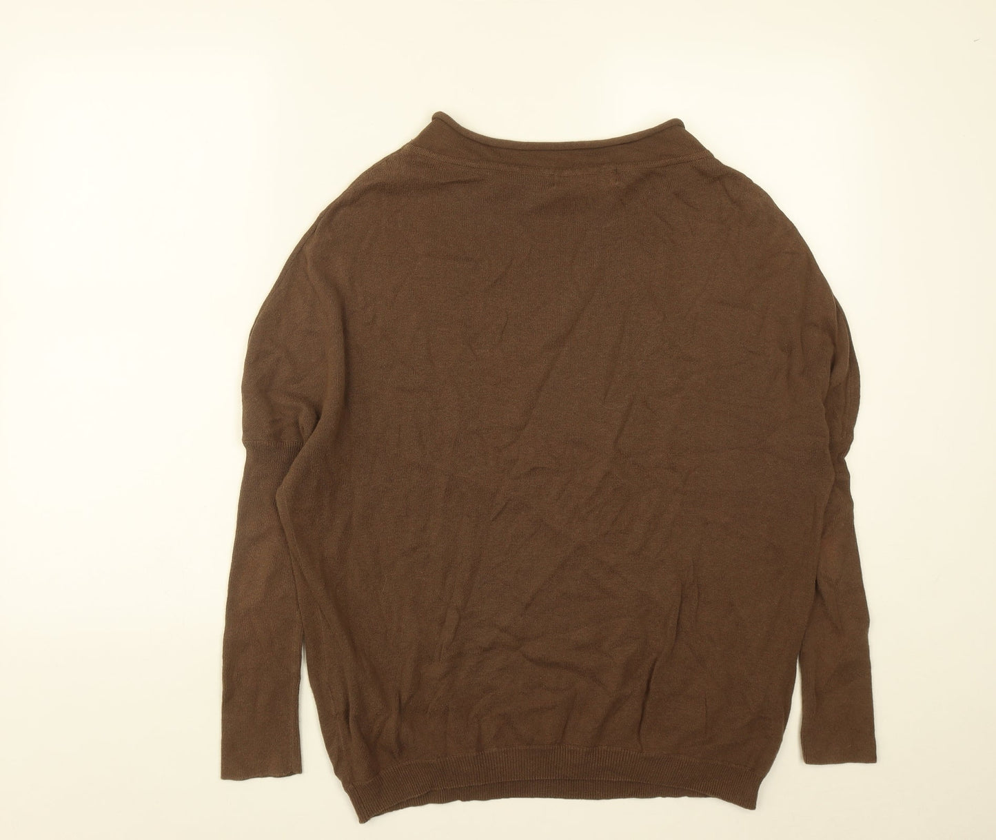 Label Lab Womens Brown Round Neck  Cotton Pullover Jumper Size 10