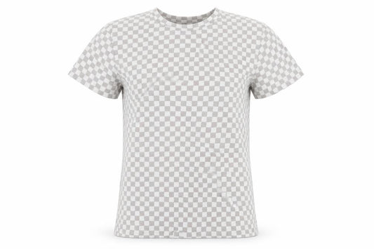 Primark Womens Multicoloured Check Cotton Basic T-Shirt Size XS Round Neck