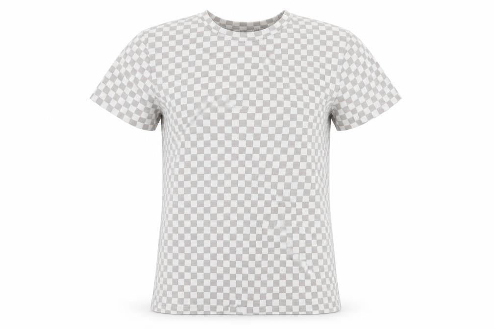 Primark Womens Multicoloured Check Cotton Basic T-Shirt Size XS Round Neck