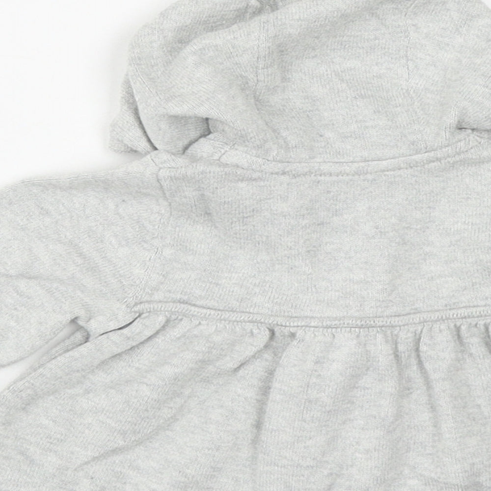 Mothercare Girls Grey  Cotton Cardigan Jumper Size 0-3 Months  Zip