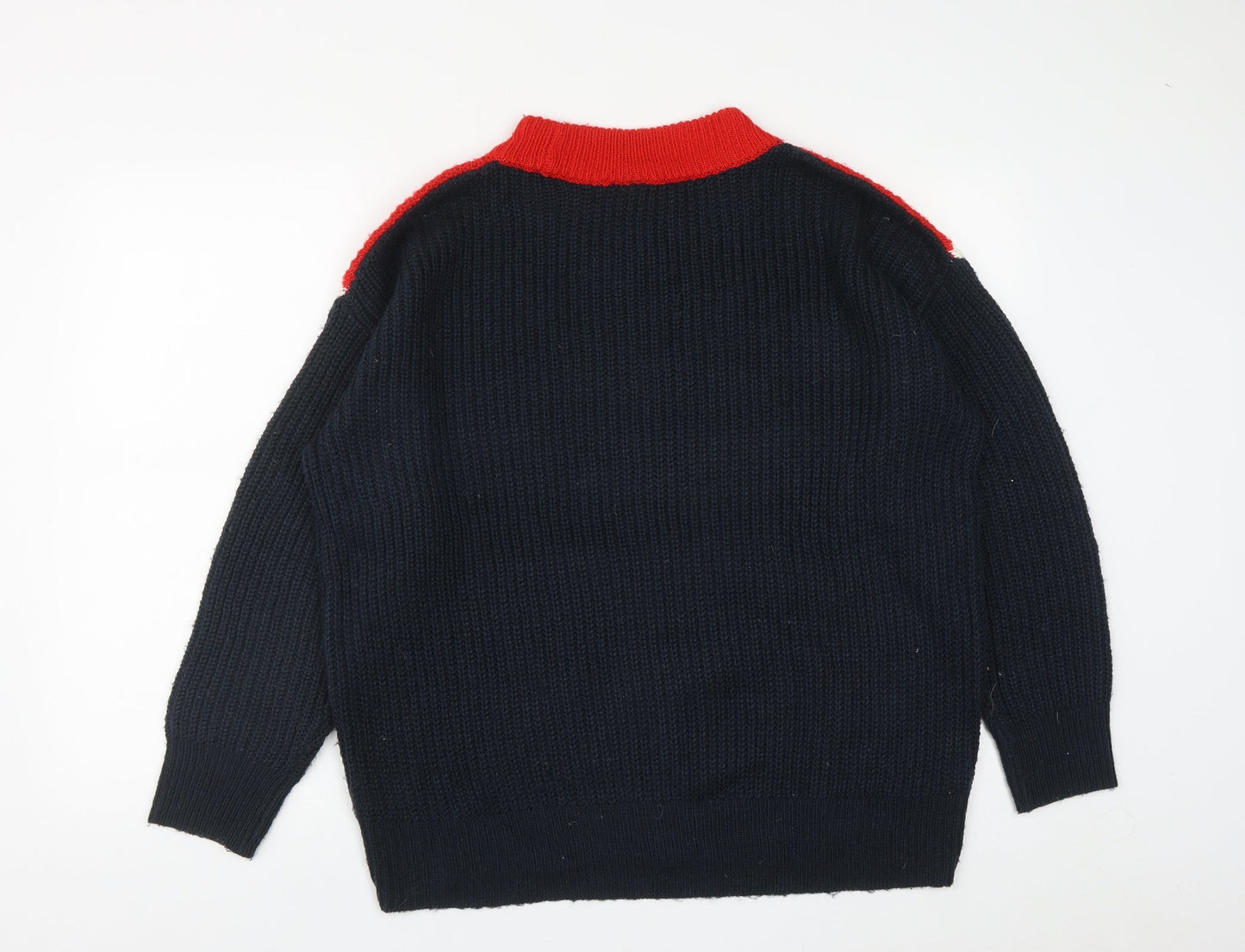 H&M Womens Multicoloured Round Neck  Acrylic Pullover Jumper Size M