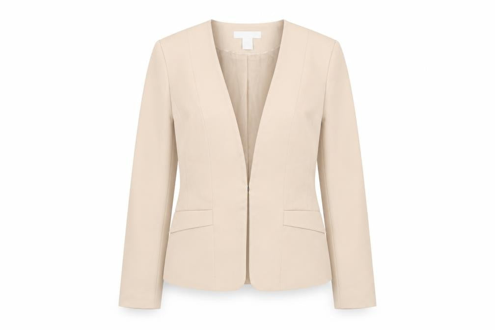 H&M Womens Beige   Jacket  Size 6  Hook & Eye