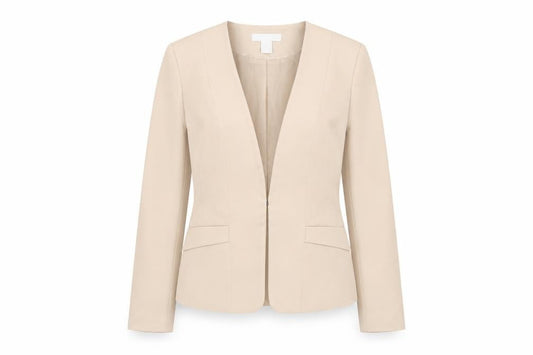 H&M Womens Beige   Jacket  Size 6  Hook & Eye