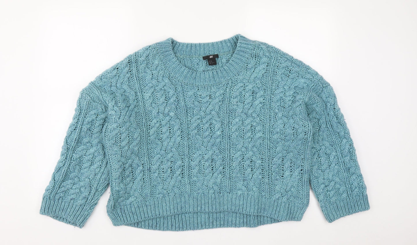 H&M Womens Green Roll Neck  Acrylic Pullover Jumper Size M