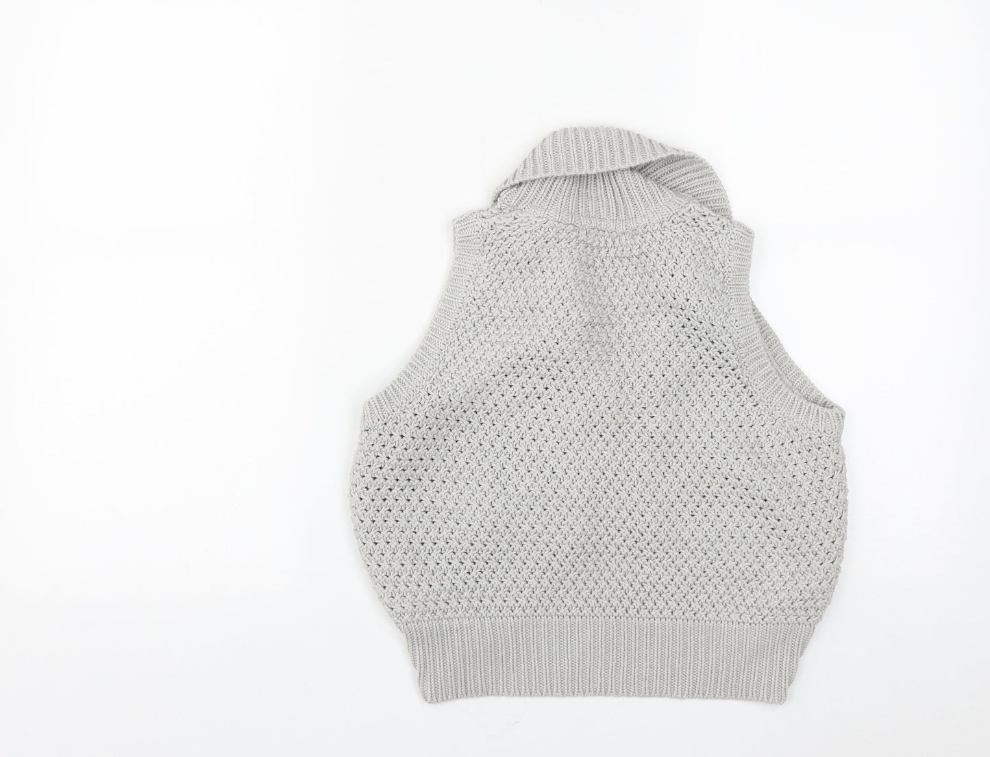 Marks and Spencer Womens Grey V-Neck  Acrylic Shrug Jumper Size 12