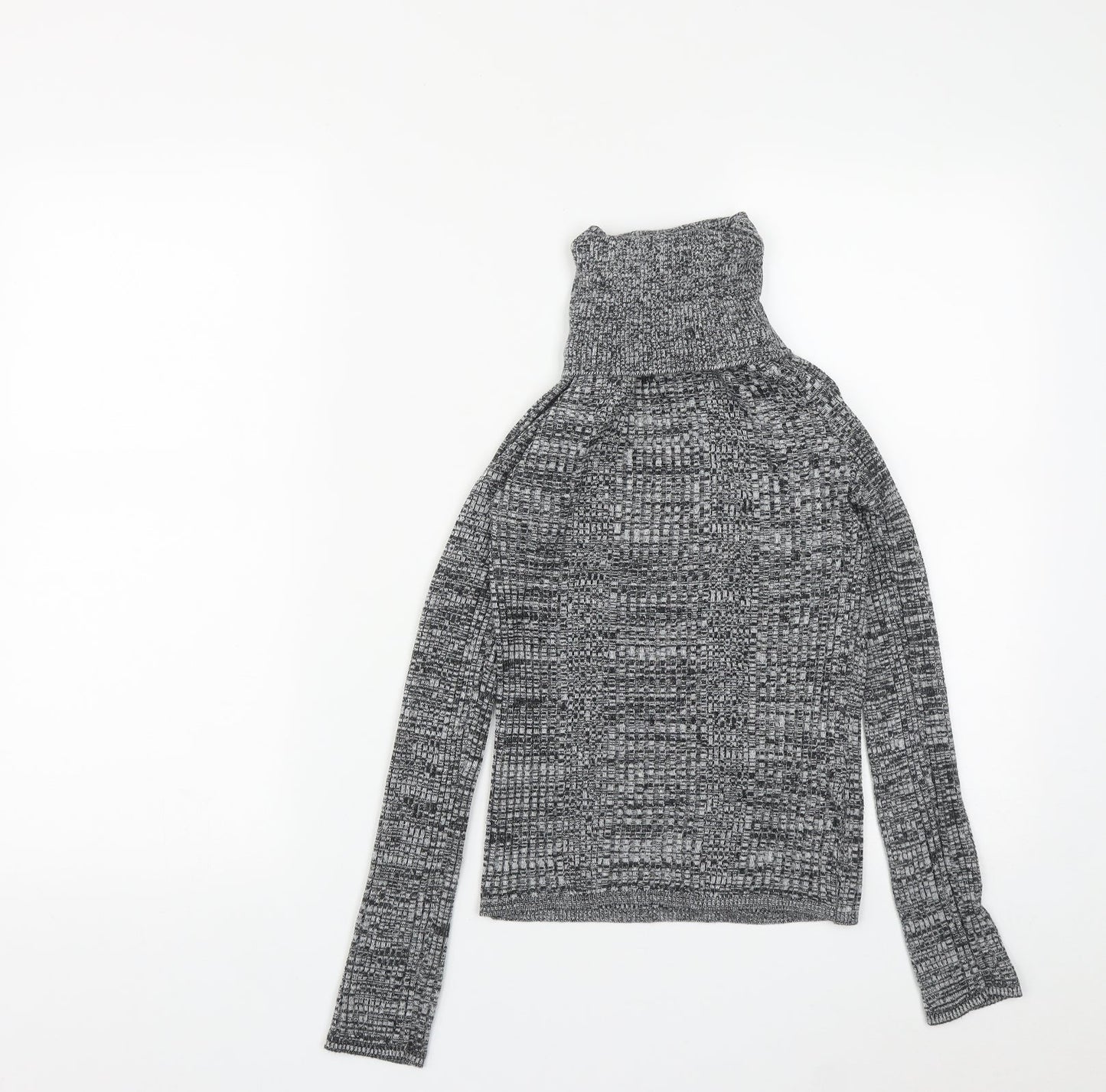 Topshop Womens Grey Roll Neck  Acrylic Pullover Jumper Size 6