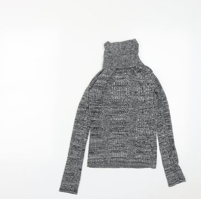 Topshop Womens Grey Roll Neck  Acrylic Pullover Jumper Size 6