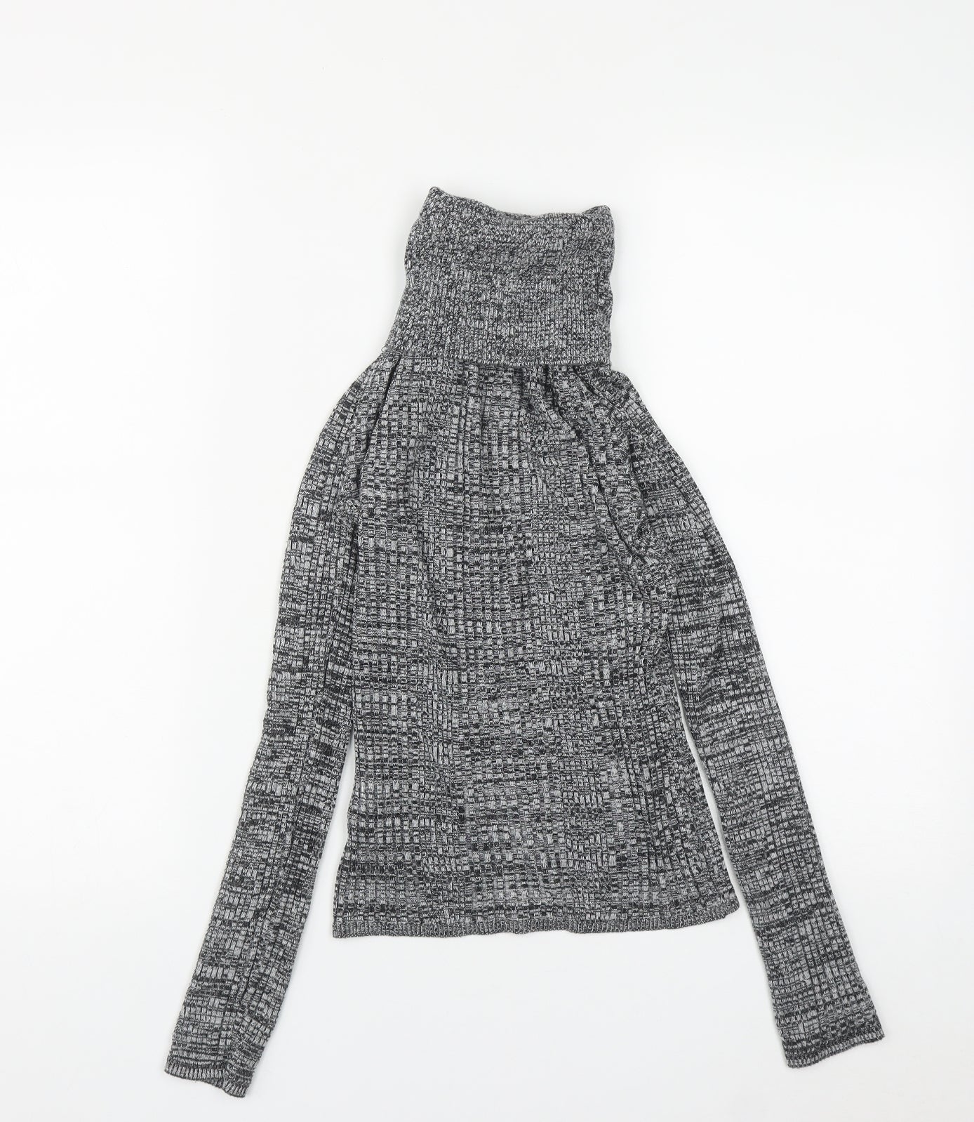 Topshop Womens Grey Roll Neck  Acrylic Pullover Jumper Size 6