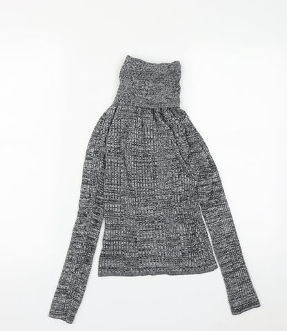 Topshop Womens Grey Roll Neck  Acrylic Pullover Jumper Size 6