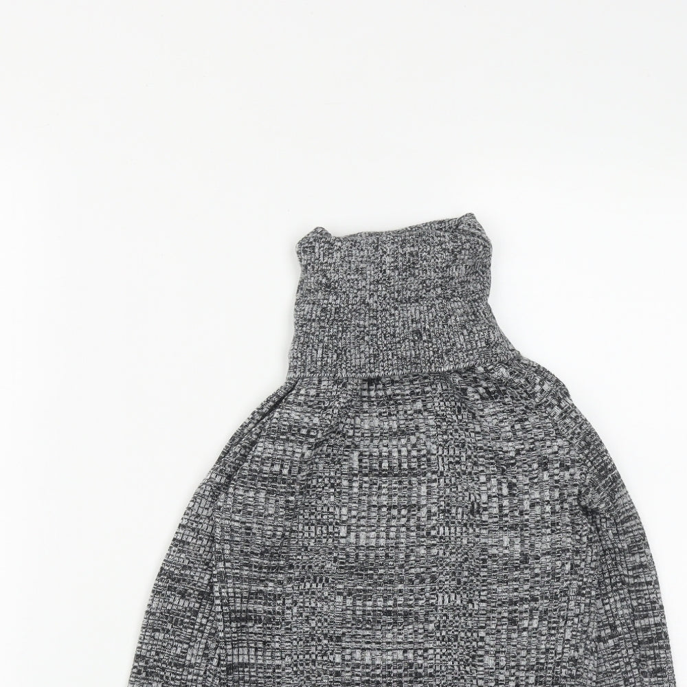 Topshop Womens Grey Roll Neck  Acrylic Pullover Jumper Size 6