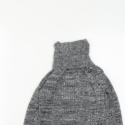 Topshop Womens Grey Roll Neck  Acrylic Pullover Jumper Size 6