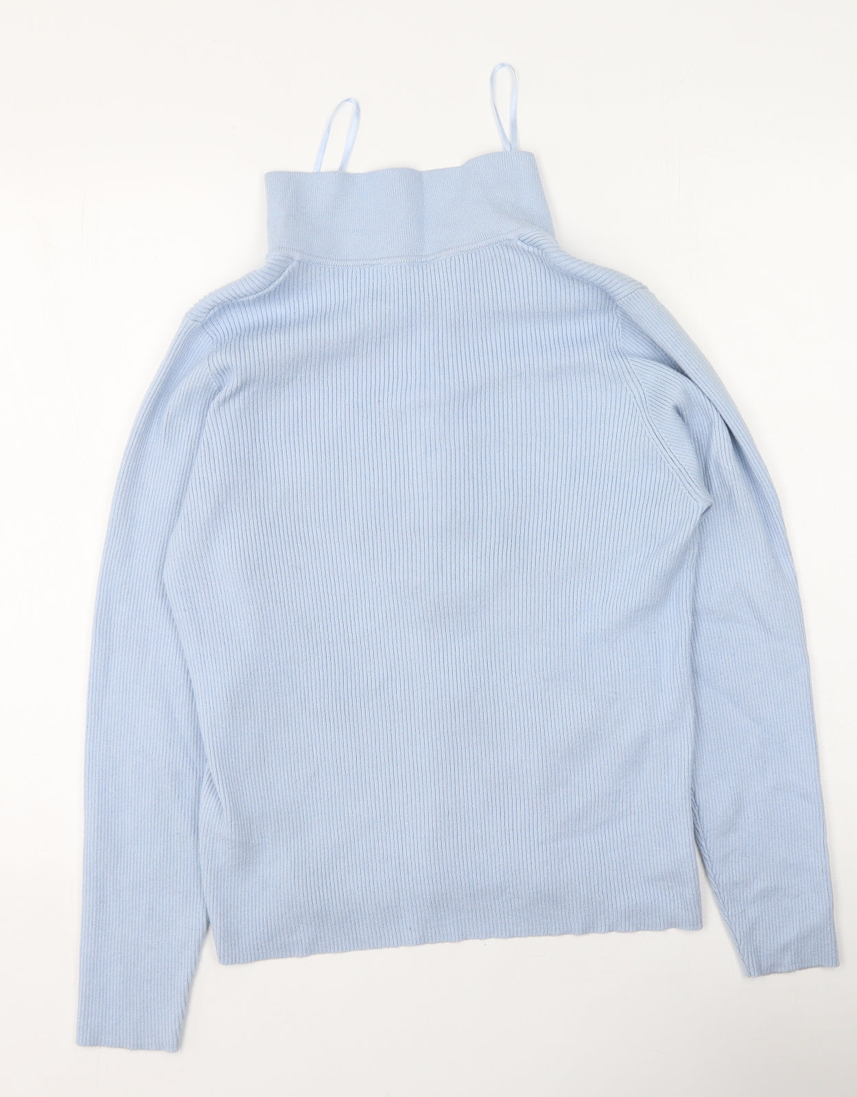 Primark  Womens Blue High Neck  Viscose Full Zip Jumper Size XL