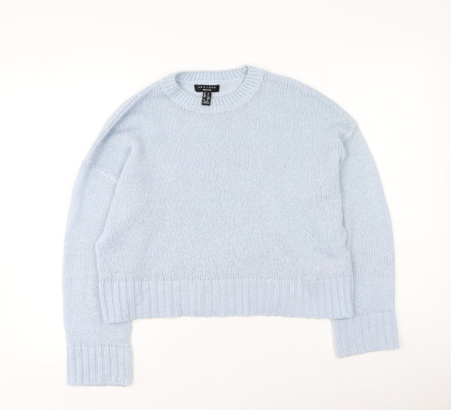 New Look Womens Blue Round Neck  Acrylic Pullover Jumper Size S