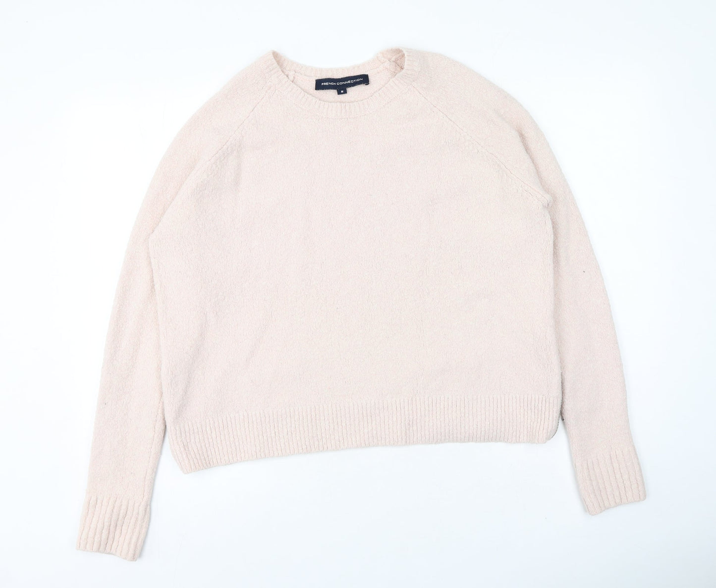 French Connection Womens Pink Round Neck  Polyester Pullover Jumper Size M