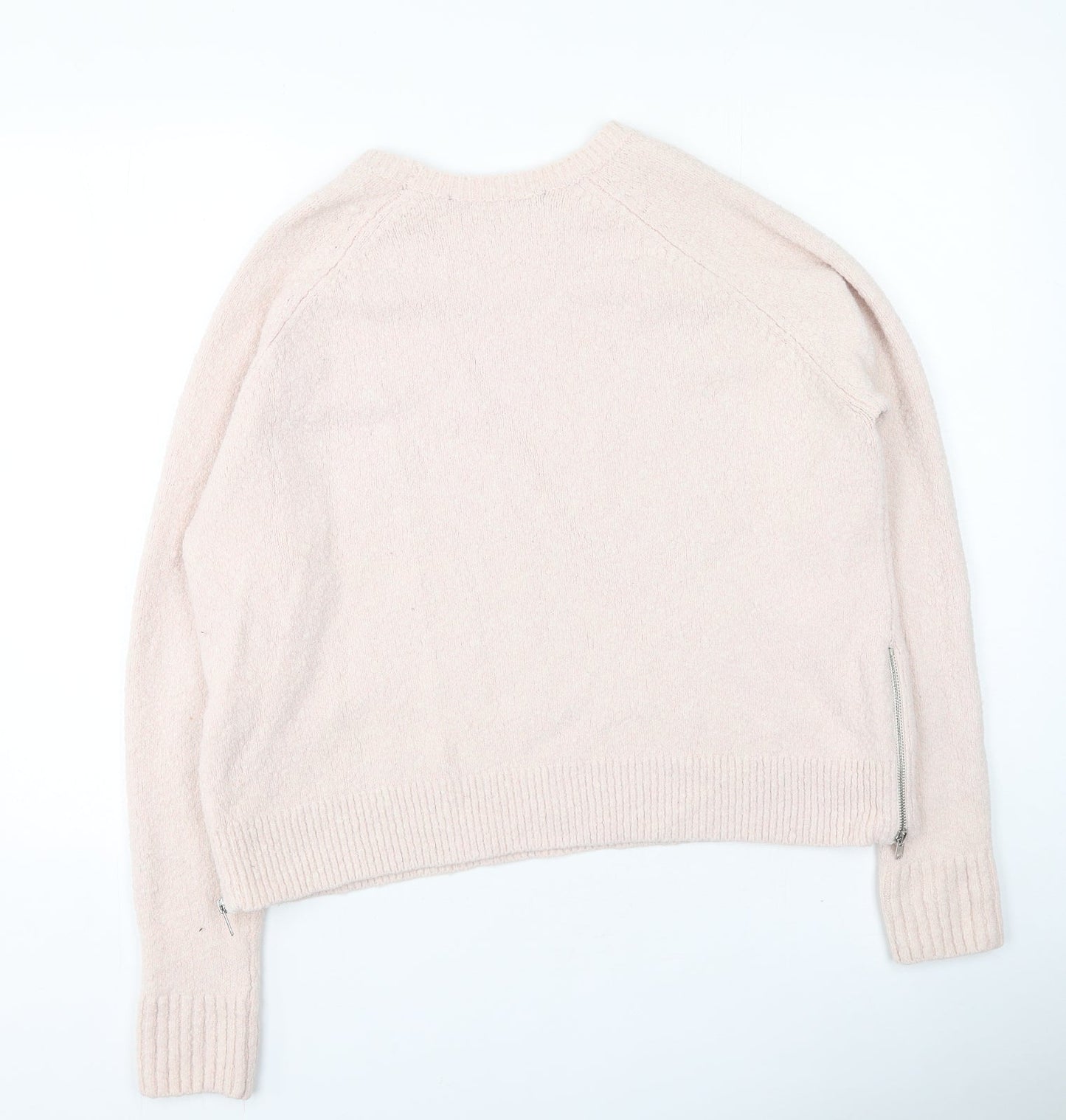 French Connection Womens Pink Round Neck  Polyester Pullover Jumper Size M