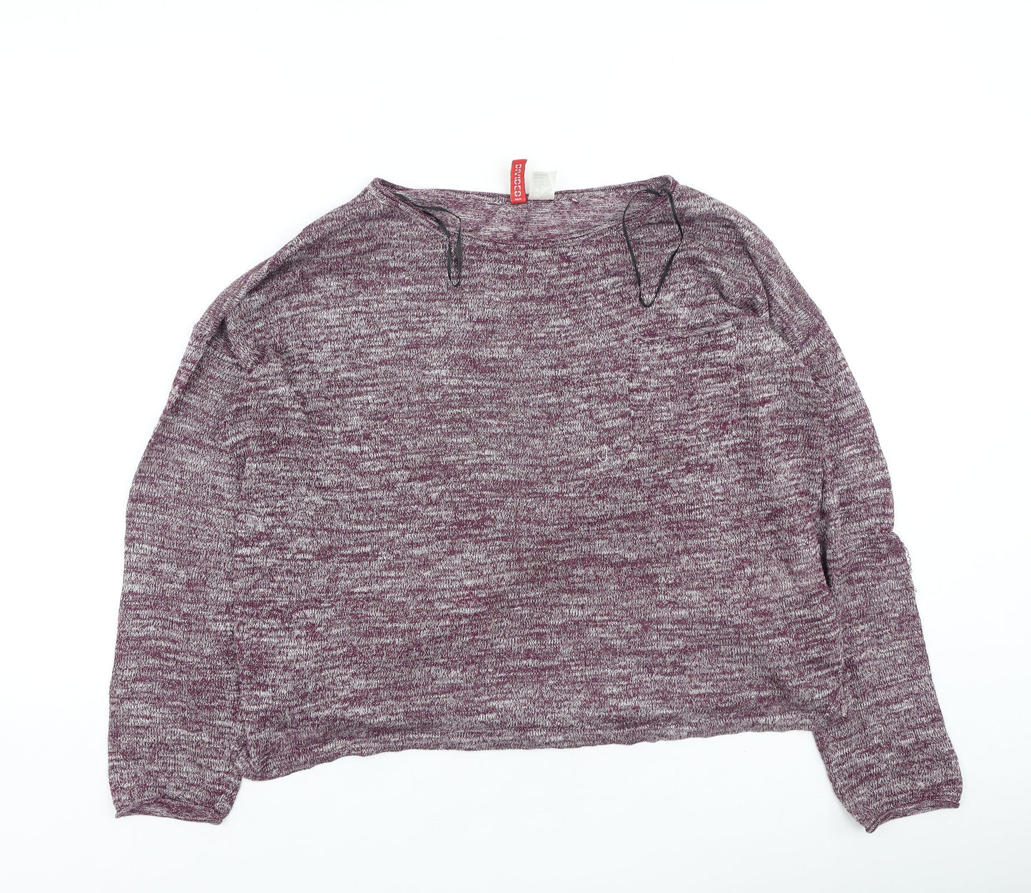 Divided Womens Purple Round Neck  Polyester Pullover Jumper Size M