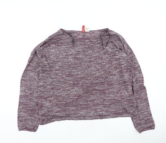Divided Womens Purple Round Neck  Polyester Pullover Jumper Size M