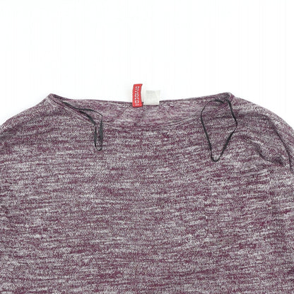 Divided Womens Purple Round Neck  Polyester Pullover Jumper Size M