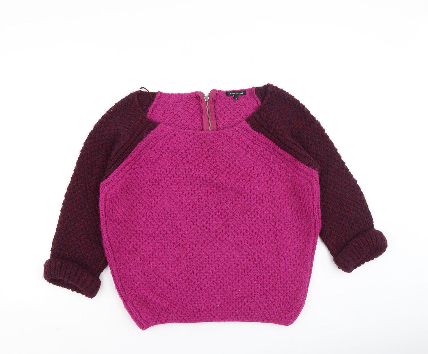 River Island  Womens Multicoloured Round Neck  Acrylic Pullover Jumper Size 10