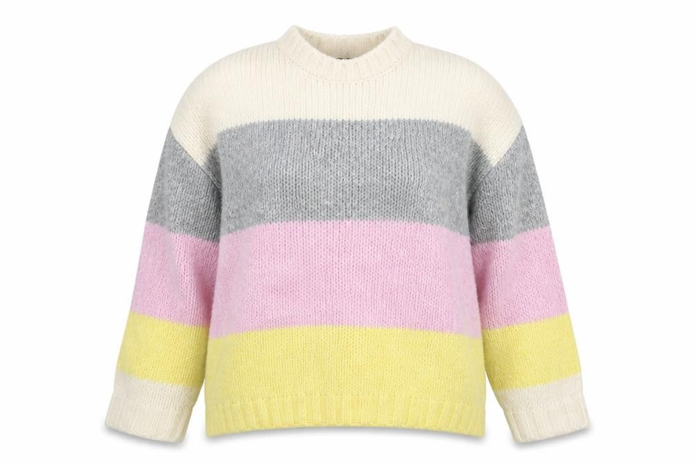 New Look Womens Multicoloured Round Neck Striped Acrylic Pullover Jumper Size S