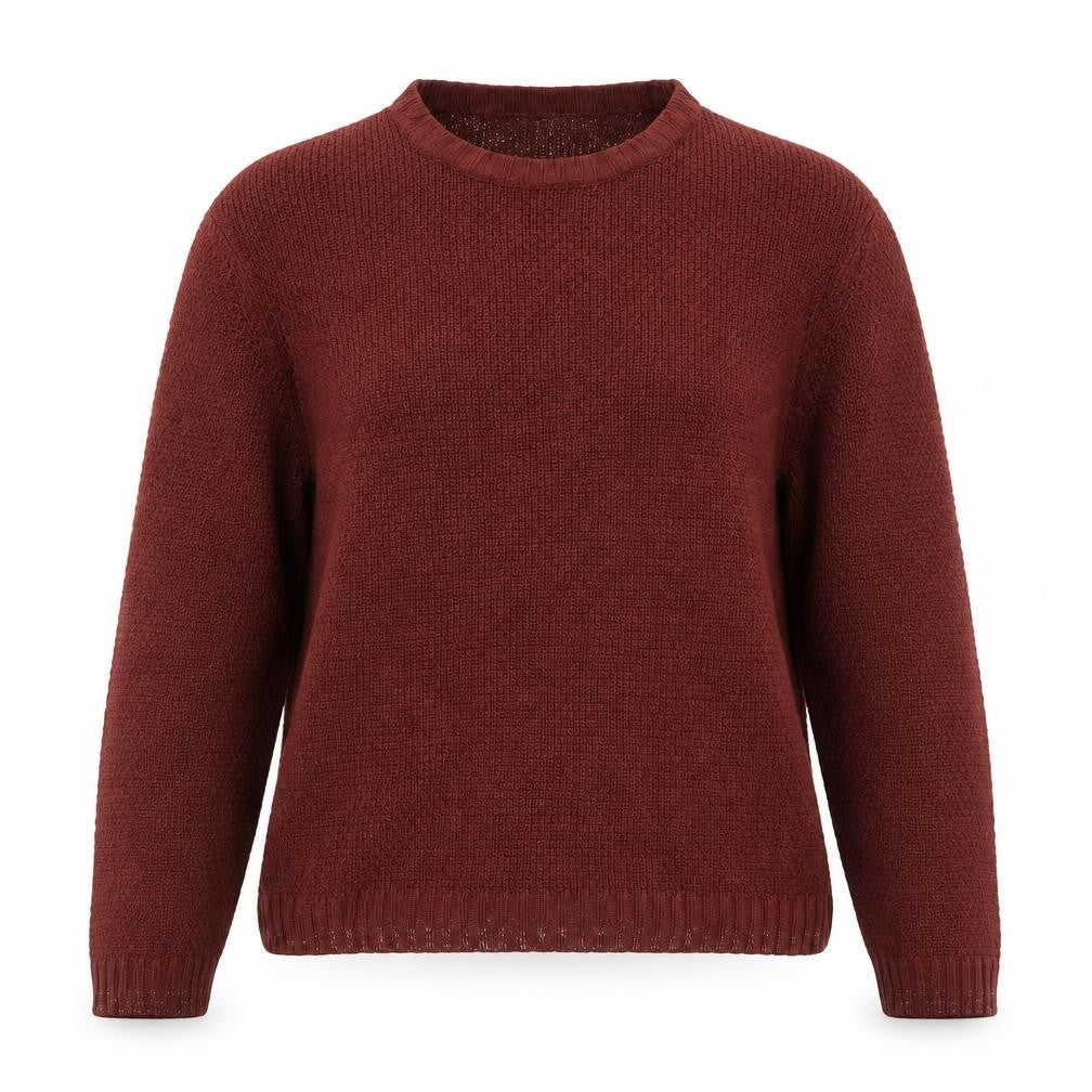 F&F Womens Brown Round Neck  Acrylic Pullover Jumper Size M