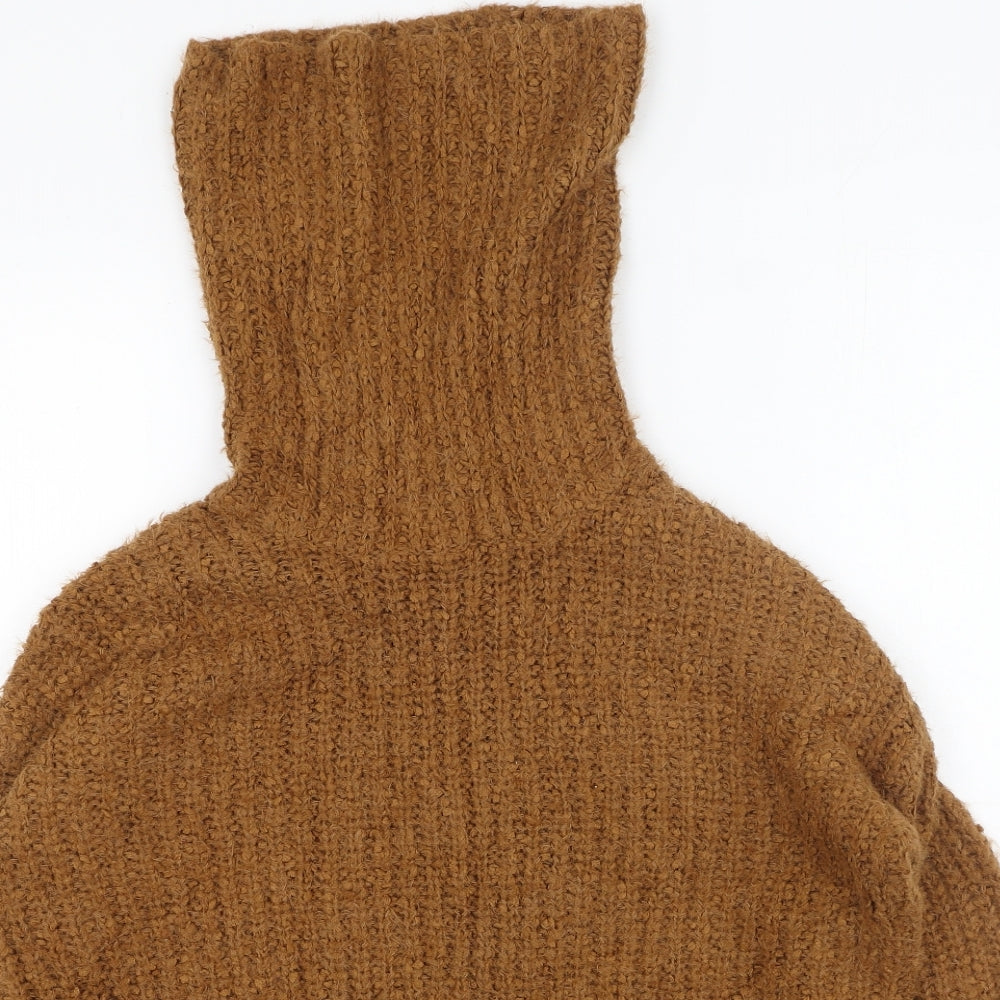 Marks and Spencer Womens Yellow High Neck  Polyester Pullover Jumper Size S