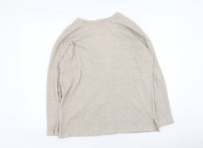 Pep&Co Womens Brown V-Neck  Polyester Cardigan Jumper Size 8