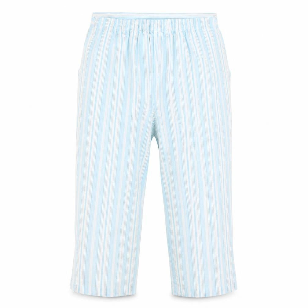 Dixie Womens Blue Striped Polyester Trousers  Size 14 L20 in Regular