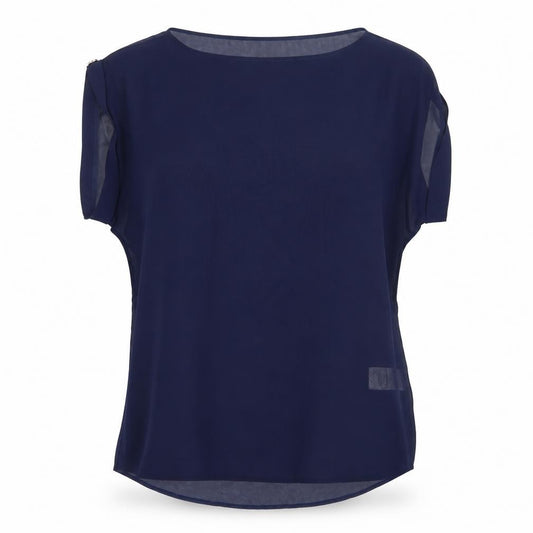 Peacocks Womens Blue  Polyester Basic T-Shirt Size 10 Round Neck