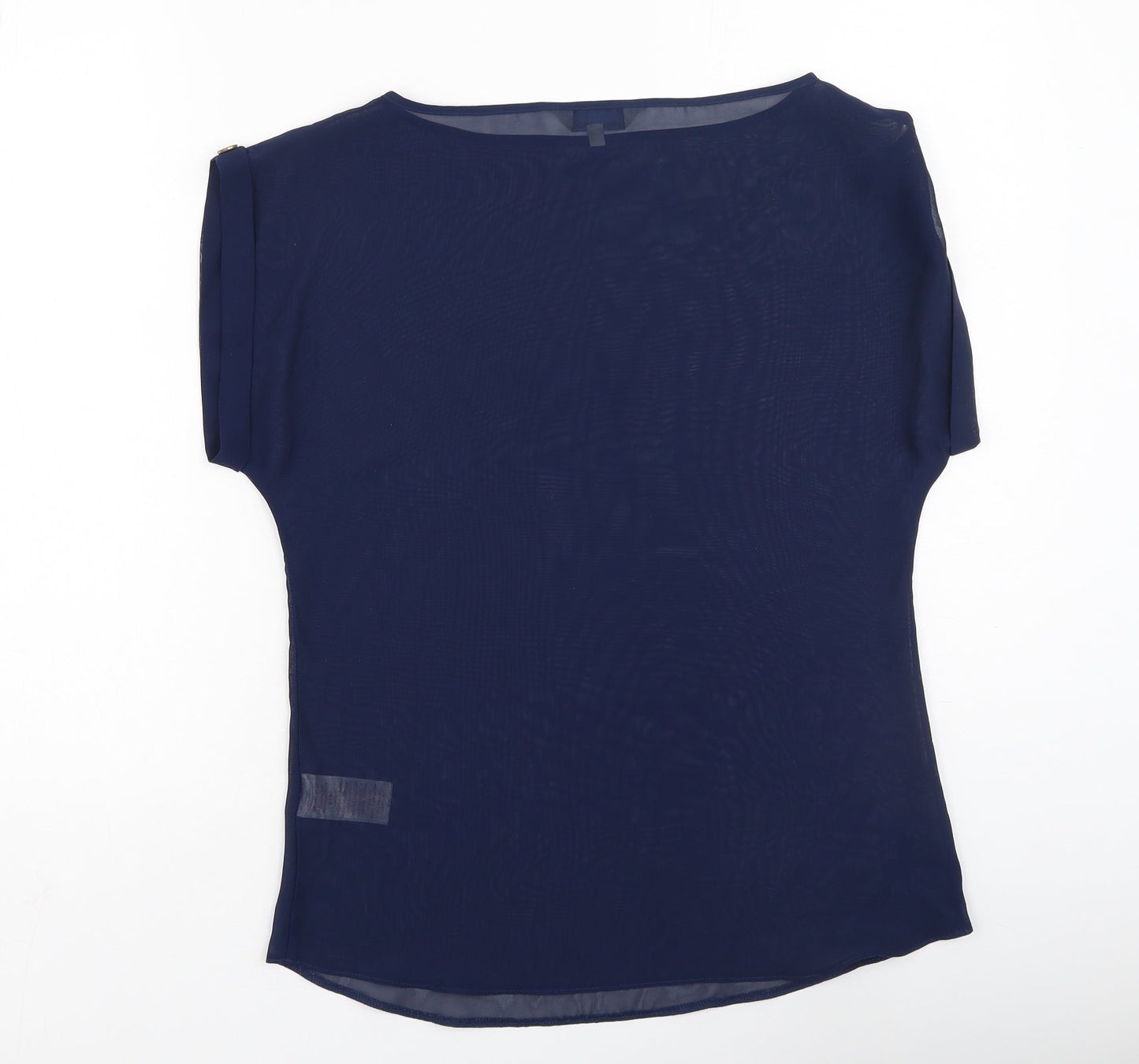 Peacocks Womens Blue  Polyester Basic T-Shirt Size 10 Round Neck