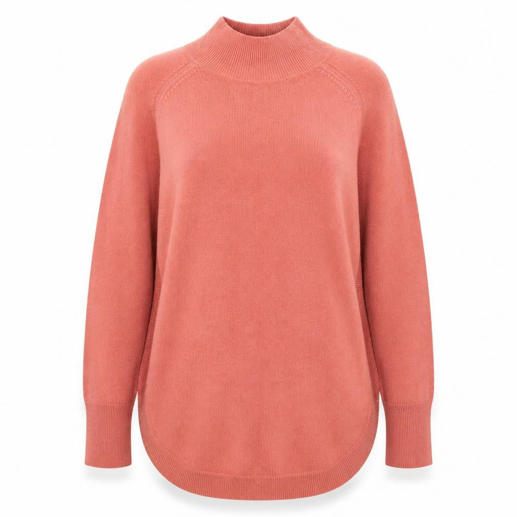 Marks & Spencer Womens Pink Mock Neck  Acrylic Pullover Jumper Size M