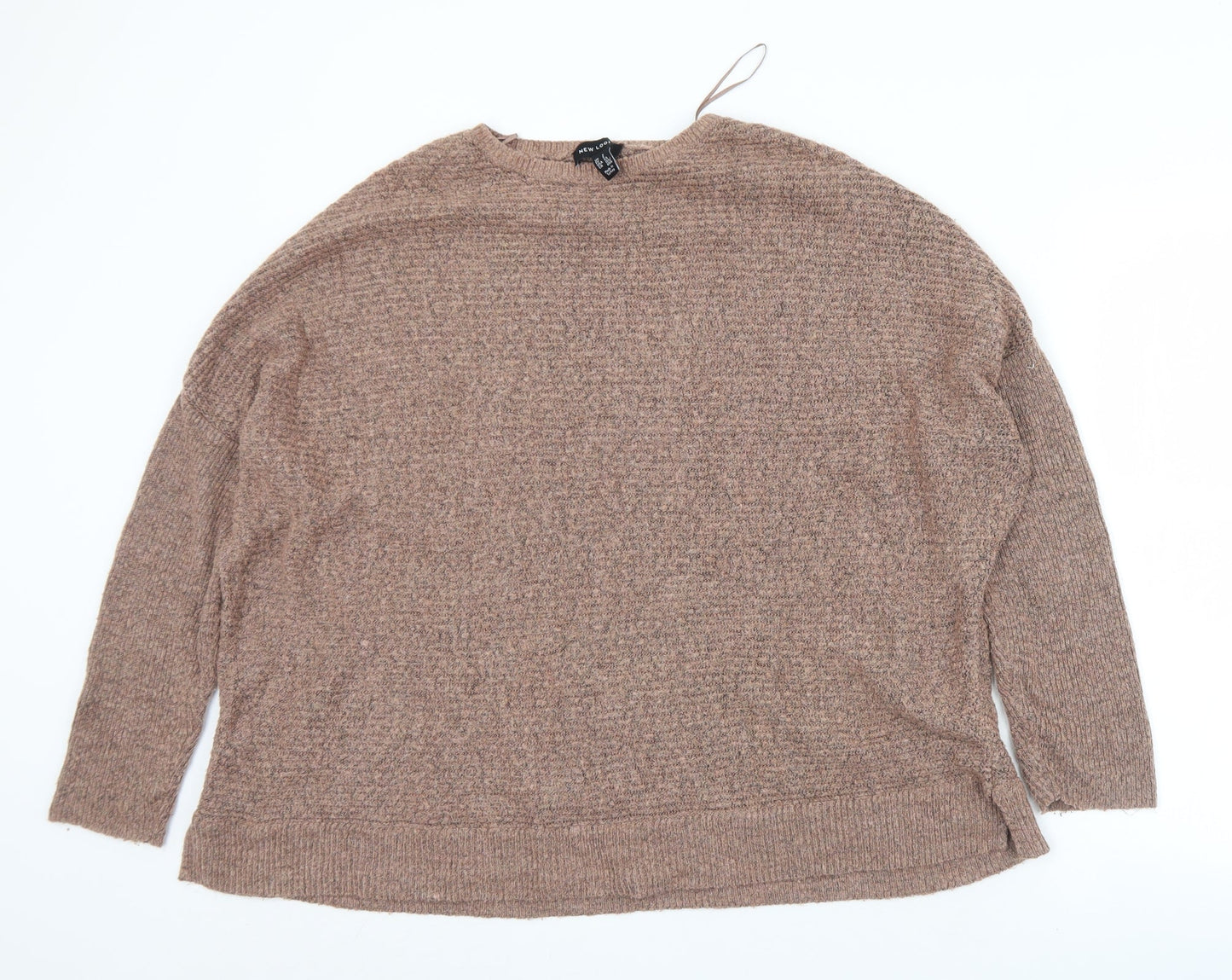 New Look Womens Brown Crew Neck  Acrylic Pullover Jumper Size S   - Oversized
