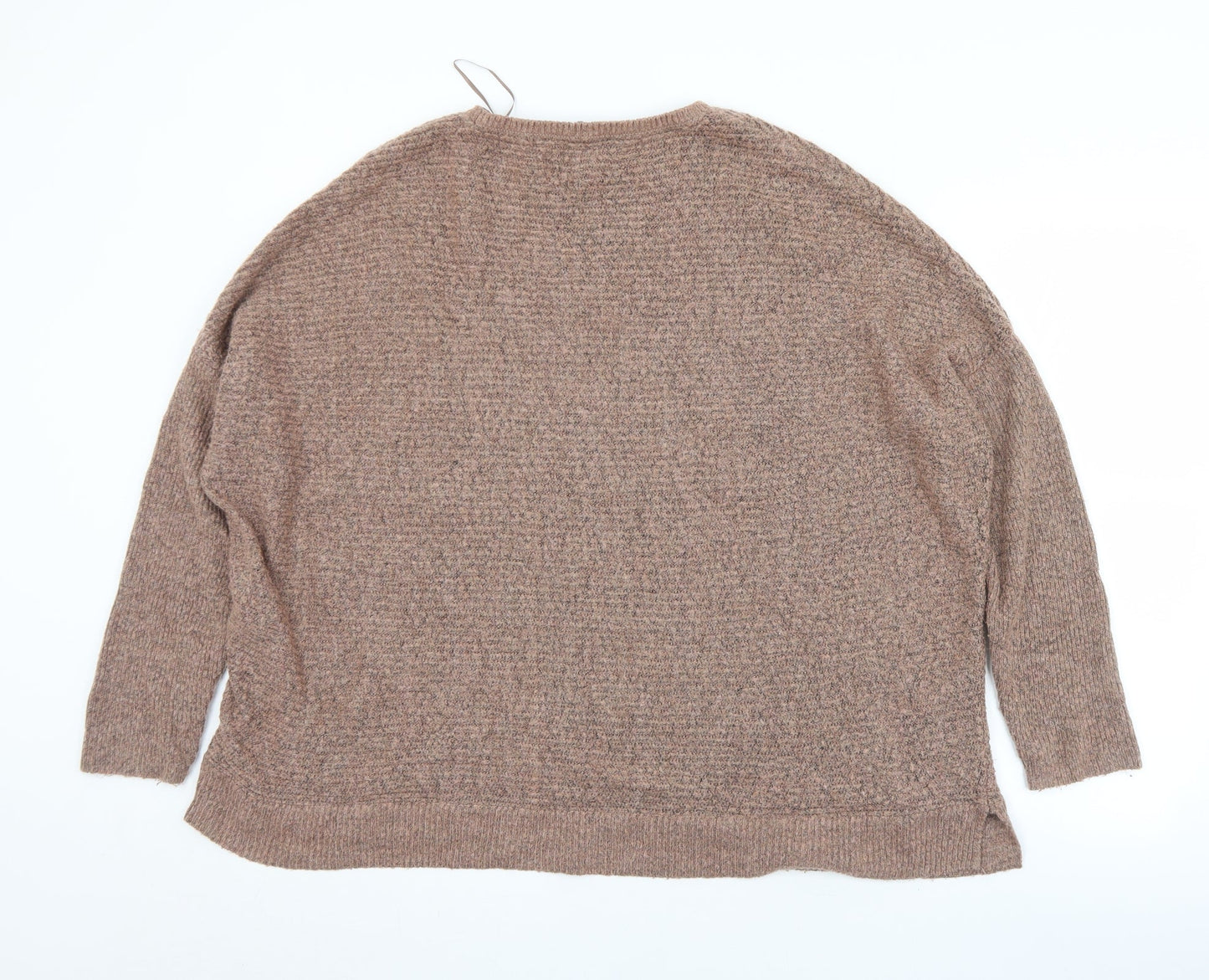 New Look Womens Brown Crew Neck  Acrylic Pullover Jumper Size S   - Oversized