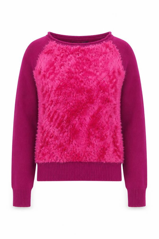 French Connection Womens Purple Round Neck  Modacrylic Pullover Jumper Size S