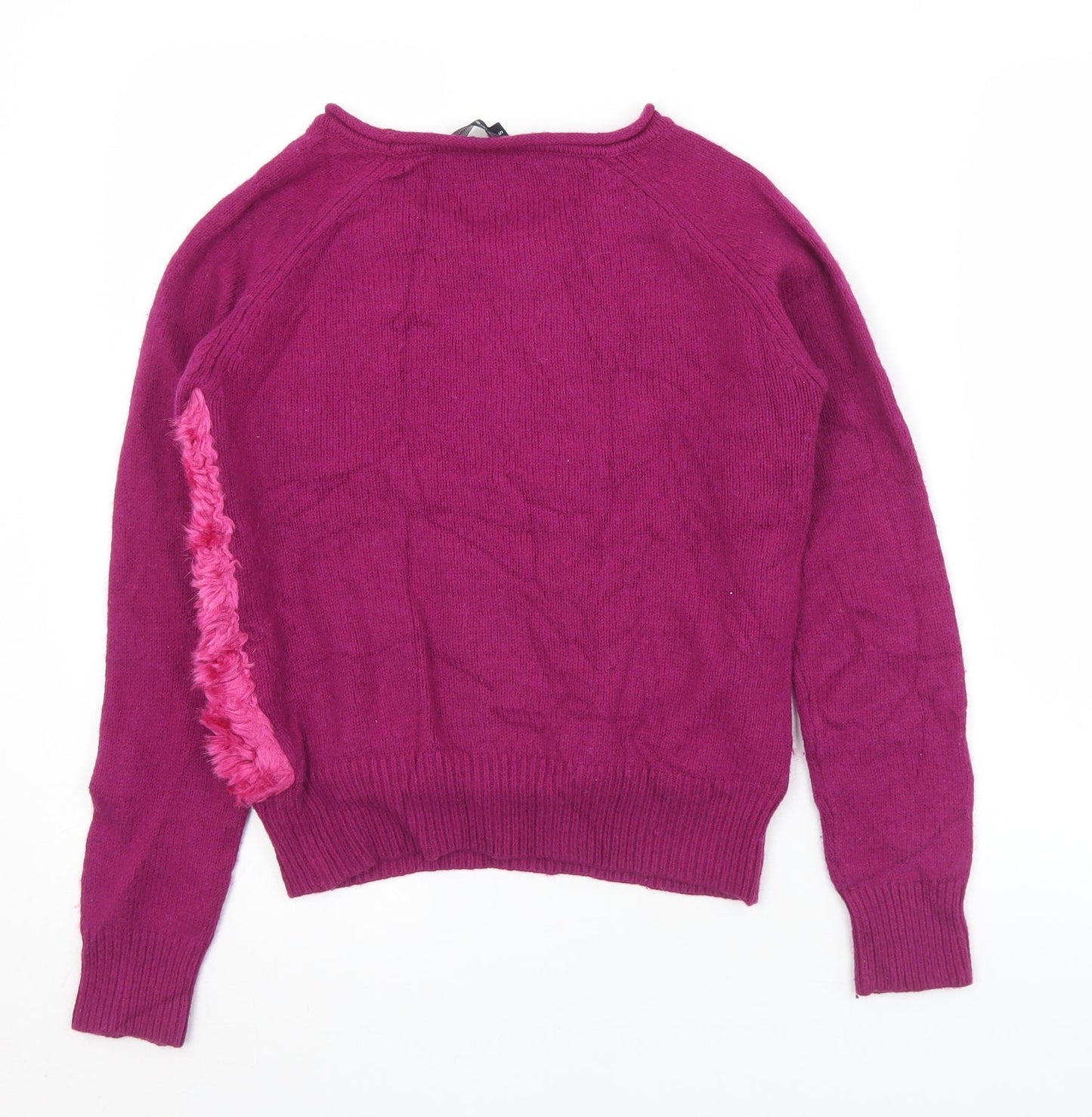 French Connection Womens Purple Round Neck  Modacrylic Pullover Jumper Size S
