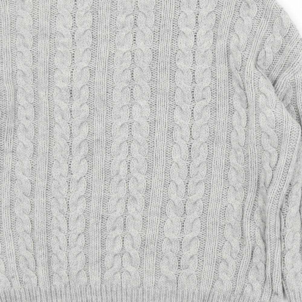 Primark Womens Grey Crew Neck  Acrylic Pullover Jumper Size 6   - 6/8