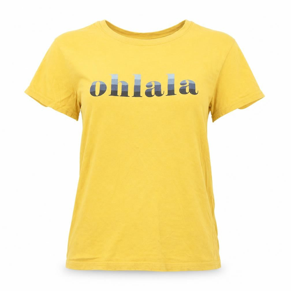 Berska Womens Yellow  Polyester Basic T-Shirt Size XS Crew Neck - Ohlala