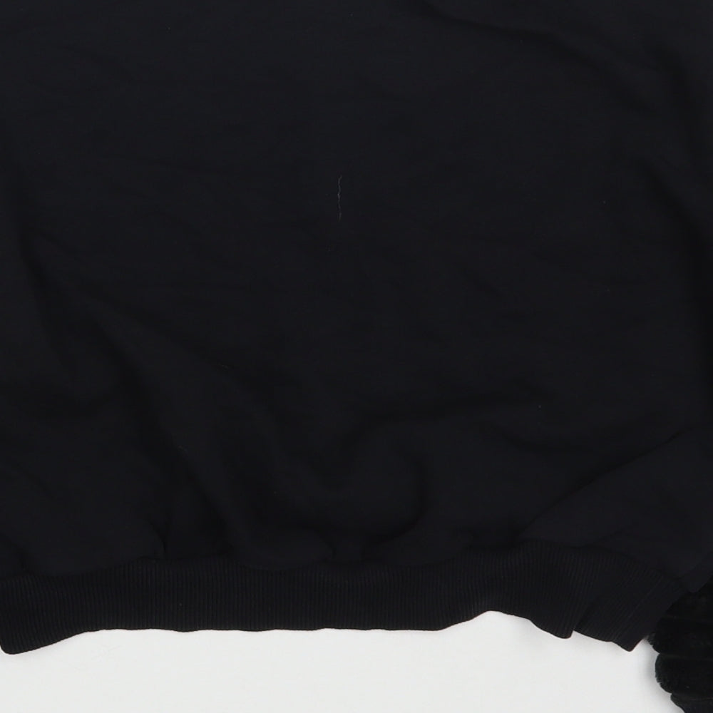 F&F Girls Black  Cotton Pullover Sweatshirt Size 9-10 Years  Pullover