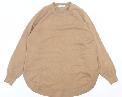 Gallery Womens Brown Crew Neck  Polyester Pullover Jumper Size S