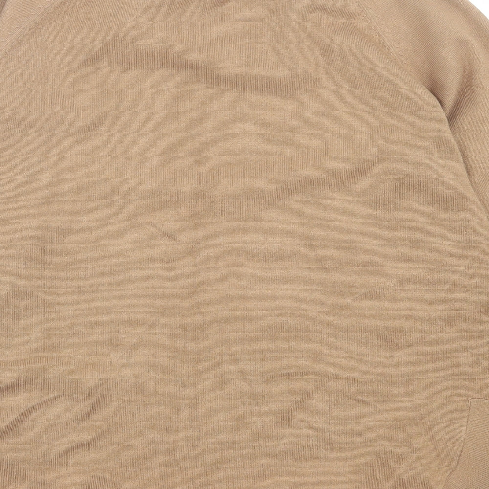Gallery Womens Brown Crew Neck  Polyester Pullover Jumper Size S