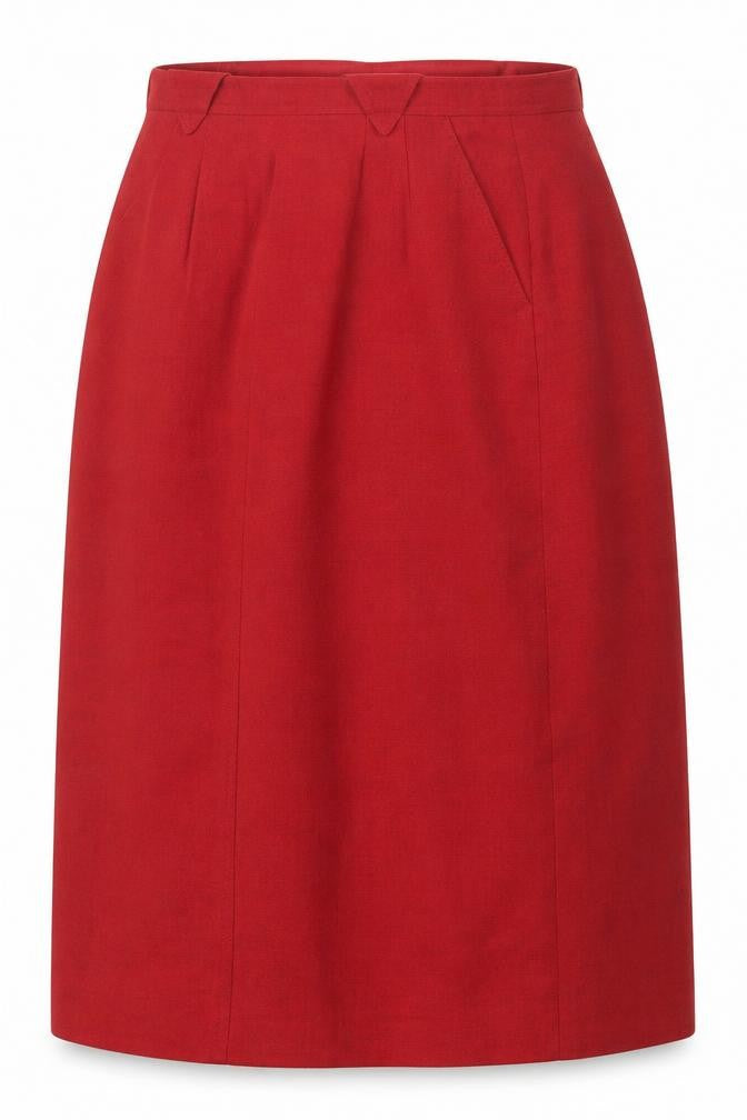 Paul Costelloe Womens Red  Polyester A-Line Skirt Size 8   Button