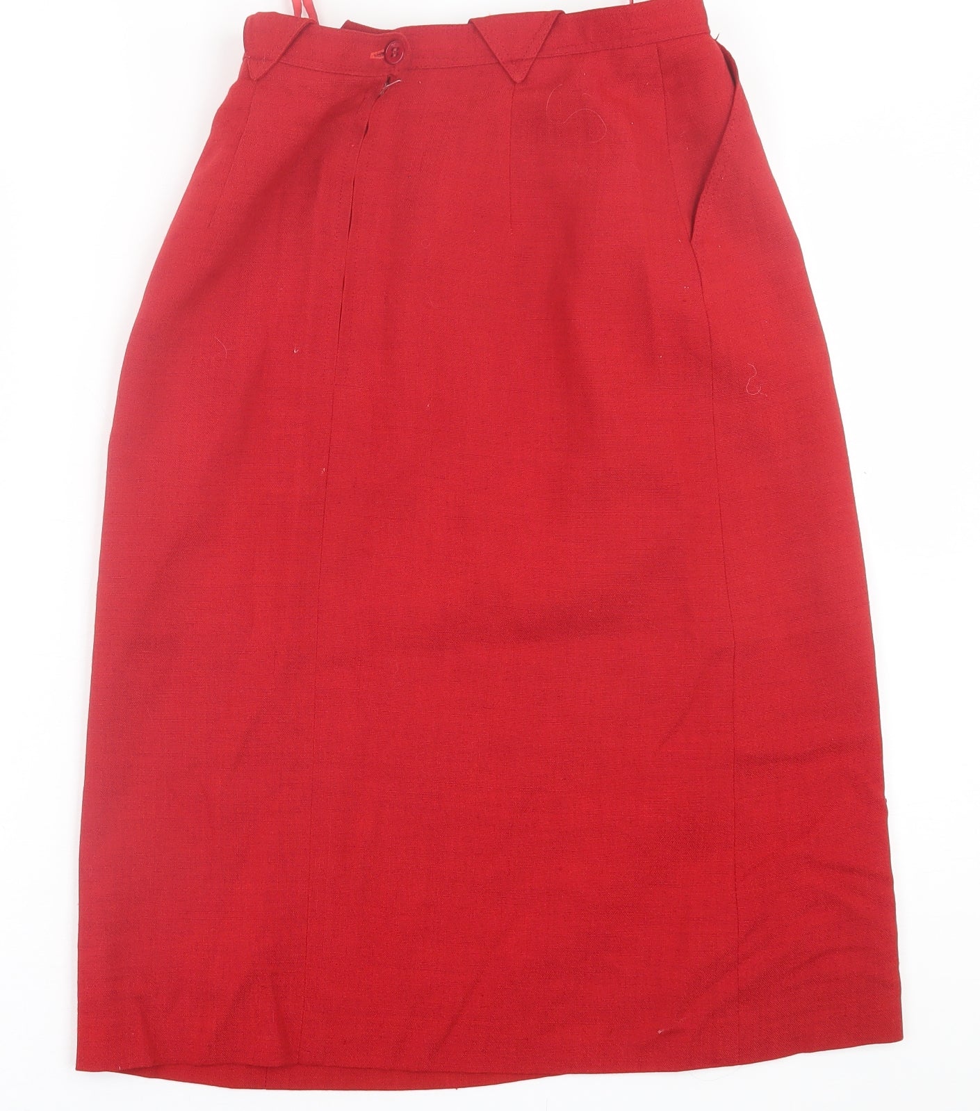 Paul Costelloe Womens Red  Polyester A-Line Skirt Size 8   Button