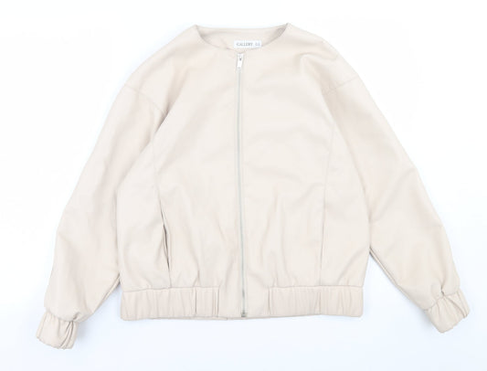 Gallery Womens Beige   Jacket  Size 10  Zip