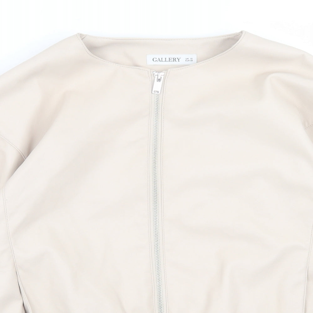 Gallery Womens Beige   Jacket  Size 10  Zip