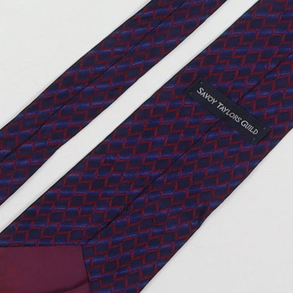 Savoy Taylors Guild Mens Multicoloured Geometric Silk Pointed Tie One Size