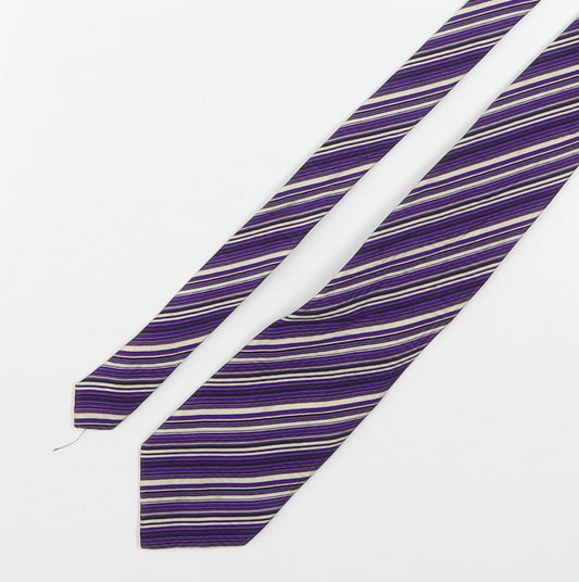 Dalemli Mens Multicoloured Striped Silk Pointed Tie One Size