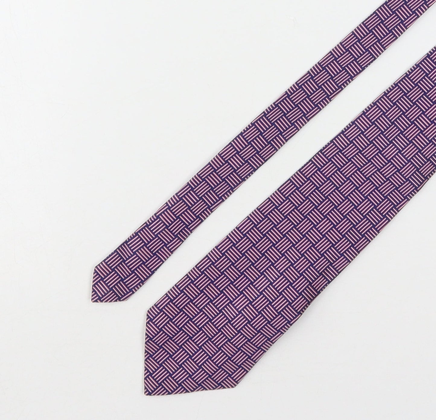 C.A Cavebagh Mens Multicoloured Geometric Silk Pointed Tie One Size