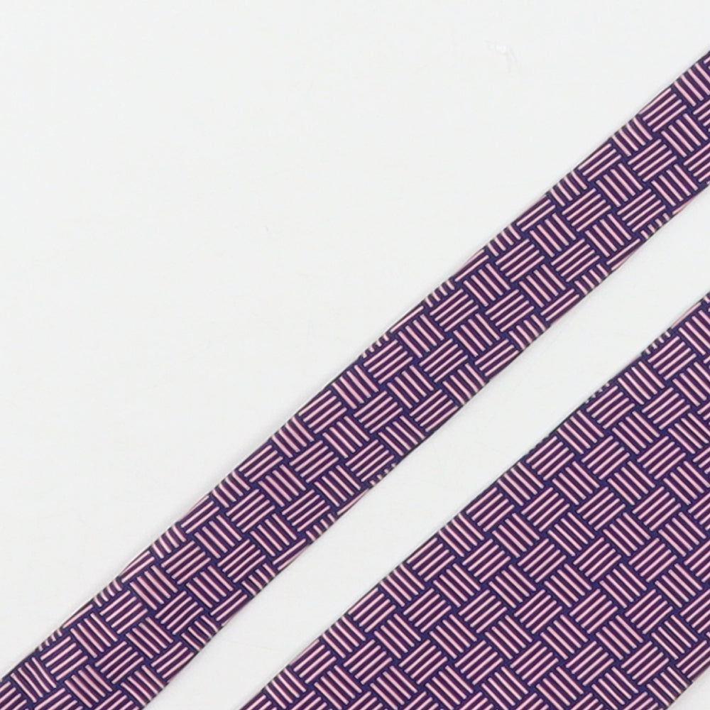 C.A Cavebagh Mens Multicoloured Geometric Silk Pointed Tie One Size
