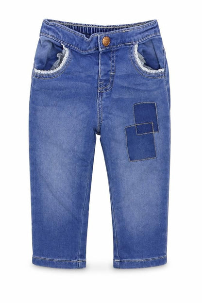F&F Girls Blue  Cotton  Jeans Size 9-12 Months  Button